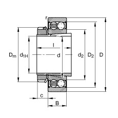 FAG Rolamento autocompensador de esferas - 2210-K-2RS-TVH-C3 + H310