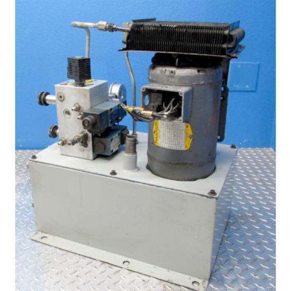 REXROTH HS-43 BALDOR 1-1/2 HP HYDRAULIC OIL RESERVOIR PUMP w/ 8.5 GALLON TANK #1 image