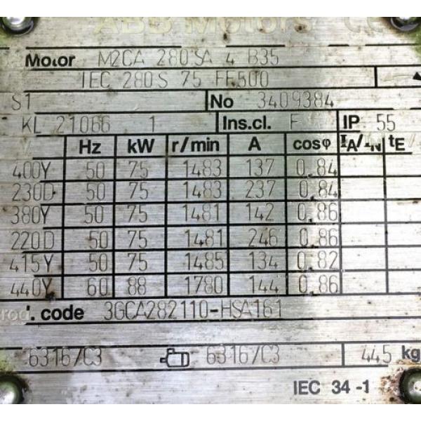 120 HP ABB ELECTRIC MOTOR 1780 RPM WITH THREE REXROTH R900 HYDRAULIC PUMPS #7 image