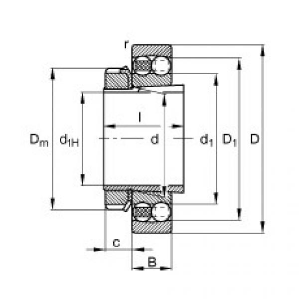 FAG Rolamento autocompensador de esferas - 1210-K-TVH-C3 + H210 #1 image